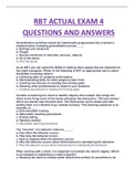 RBT ACTUAL EXAM 4 QUESTIONS AND ANSWERS NEW COMPLETE GUIDE SOLUTION|100% ACCURATE  ANSWERS RATED A