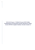 NUR 2115 Exam 1 / NUR2115 Exam 1(NEW 2023): Fundamentals of Professional Nursing: Rasmussen College (Latest 2022/23 Complete Solution, Already Graded A)