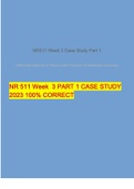 NR 511 Week 3 PART 1 CASE STUDY 2023 100% CORRECT