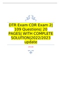 DTR Exam CDR Exam 2| 109 Questions| 20 PAGES| WITH COMPLETE SOLUTION|2022/2023 update