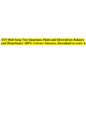 ATI Med-Surg Test Questions Fluid and Electrolytes Balance and Disturbance 100% Correct Answers, Download to score A.