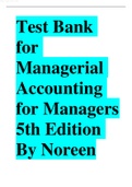 Test Bank for Managerial Accounting for Managers 5th Edition By Noreen.