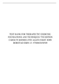 TEST BANK FOR THERAPEUTIC EXERCISE: FOUNDATIONS AND TECHNIQUES 7TH EDITION CAROLYN KISNER LYNN ALLEN COLBY JOHN BORSTAD ISBN-13: 9780803658509