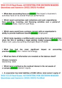 WGU C213 Final Exam: ACCOUNTING FOR DECISION MAKERS Questions and Answers (2022/2023) Verified///WGU C213 Final Exam: ACCOUNTING FOR DECISION MAKERS Questions and Answers (2022/2023) Verified