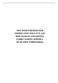 TEST BANK FOR BEHAVIOR MODIFICATION WHAT IT IS AND HOW TO DO IT 11TH EDITION GARY MARTIN JOSEPH J. PEAR ISBN 9780815366546