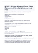 HCAD 710 Exam 4 Special Topic: Talent Management Questions And Answers 2023