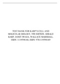 TEST BANK FOR KARP’S CELL AND MOLECULAR BIOLOGY, 9TH EDITION, GERALD KARP, JANET IWASA, WALLACE MARSHALL, ISBN: 1119598168, ISBN: 9781119598169