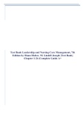 Test Bank Leadership and Nursing Care Management, 7th Edition by Diane Huber, M. Lindell Joseph |Test Bank| Chapter 1-26 |Complete Guide A+