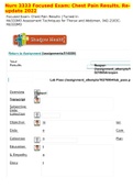 Nurs 3333 Focused Exam: Chest Pain Results. Re-update 2022 rated A+