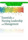 Essentials of Nursing Leadership and Management