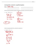 LA 9.6 Logarithmic Equations