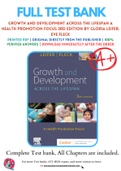 Test Bank for Growth and Development Across the Lifespan A Health Promotion Focus 3rd Edition by Gloria Leifer; Eve Fleck Chapter 1-16 Complete Guide