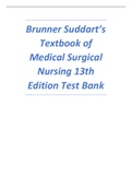 Test bank for Brunner Suddart’s Textbook of Medical Surgical Nursing 13th Edition latest update