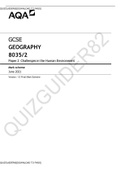 GCSE GEOGRAPHY 8035/2 Paper 2 Challenges in the Human Environment[DOWNLOAD TO PASS]