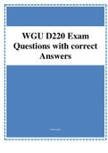 WGU D220 Exam Questions with 100% verified correct Answers 2023 version