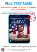 Test Bank for Introduction to Law 6th Edition by Joanne B. Hames; Yvonne Ekern Chapter 1-18 Complete Guide