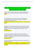 UHC MEDICARE BASICS TEST EXAM-with latest solutions-2023-2024