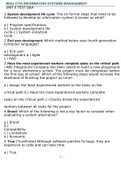 WGU C724 INFORMATION SYSTEMS MANAGEMENT UNIT 6 TEST QUESTIONS AND ANSWERS GRADED A+