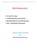 HESI Fundamentals 1| VERIFIED SOLUTION 