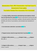 Immunization Final, aPhA Immunization And Final Exam F2, Immunization Exam (apha), Vaccination Questions Verified With 100% Correct Answers