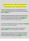 Immunization exam -APHA, Immunization bs, Immunization exam1, Immunization Exam Questions Verified With 100% Correct Answers