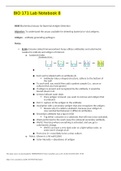 BIO 171 Lab Notebook 8 Questions Verified With 100% Correct Answers