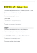 BIOD 151/A & P 1 Module 1-7 Exams and Lab 1-8 Exams...Final Exam Study Guide...Portage Learning...Questions and Answers...A ...Including Two Versions of Module 4 Exam