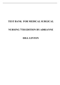 TEST BANKFOR MEDICAL SURGICALNURSING 7TH EDITION BY ADRIANNEDILL LINTON LATEST UPDATE 2023 GUARANTEED GRADED A+.