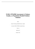 NURS- FPX4900 Assessment 4: Patient, Family, or Population Health Problem Solution