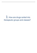 1. How are drugs sorted into therapeutic groups and classes?