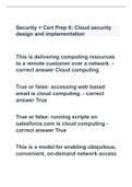 Security + Cert Prep 6: Cloud security design and implementation with all correct answers