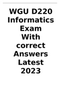 WGU D220 Informatics Exam with correct Answers Latest 2023