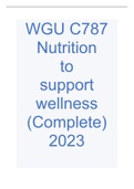 WGU C787 Nutrition to support wellness(Complete) 2023