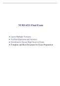 NURS 6521 Final Exam (7 Versions, 700 Q & A, Latest-2022/2023) / NURS 6521N Final Exam / NURS6521 Final Exam / NURS-6521N Final Exam: |100% Correct and Verified Q & A|
