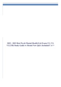 2022 - 2023 Hesi Psych Mental Health Exit Exam (V1, V2, V3) (TB) Study Guide w/ Brand New Q&A Included!! A++