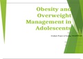 South University - NSG 6999 - Obesity and Overweight Management in Adolescents.