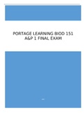 PORTAGE LEARNING BIOD 151 A&P 1 FINAL EXAM 2023