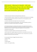 620 Adult - Women's Health - AG and FNP Certification Exam 4th ed. Winland-Brown and Dunphy, Questions with accurate answers, graded A