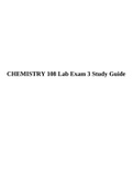 CHEMISTRY 108 Lab Exam 3 Study Guide.
