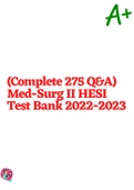 (Complete 275 Q&A) Med-Surg II HESI Test Bank 2022-2023