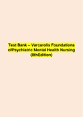 Test Bank – Varcarolis Foundations  of Psychiatric Mental Health Nursing  (8thEdition)