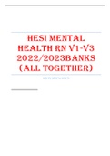 HESI MENTAL HEALTH RN V1-V3 2022/2023BANKS (ALL TOGETHER)