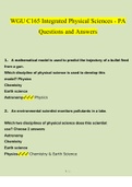 WGU C165 Integrated Physical Sciences Pre Assessment Questions and Answers 2023 | 100% Verified Answers