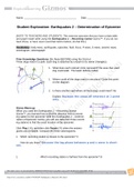 Student Exploration: Earthquakes 2 – Determination of Epicenter