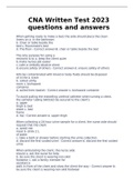 CNA Written Test 2023 questions and answers