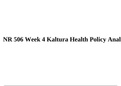 NR 506 Week 4 Kaltura Health Care Policy Analysis  2020/2021. 