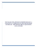 TEST BANK FOR APPLIED PATHOPHYSIOLOGY A CONCEPTUAL APPROACH TO THE MECHANISMS OF DISEASE - 3RD EDITION BRAUN QUESTIONS AND ANSWERS