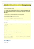 BIOD 171 PRE EXAM FINAL FORMAT Portage Learning