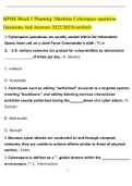 BPME BLOCK 5 PLANNING: MARITIME CYBERSPACE OPERATIONS 2023 WITH COMPLETE SOLUTIONBPME BLOCK 5 PLANNING: MARITIME CYBERSPACE OPERATIONS 2023 WITH COMPLETE SOLUTION