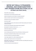 WE'RE NOT REALLY STRANGERS ORIGINAL 2023 EXAM QUESTIONS 100% PASSED EXAM SOLUTION (not all of them are from wnrs)